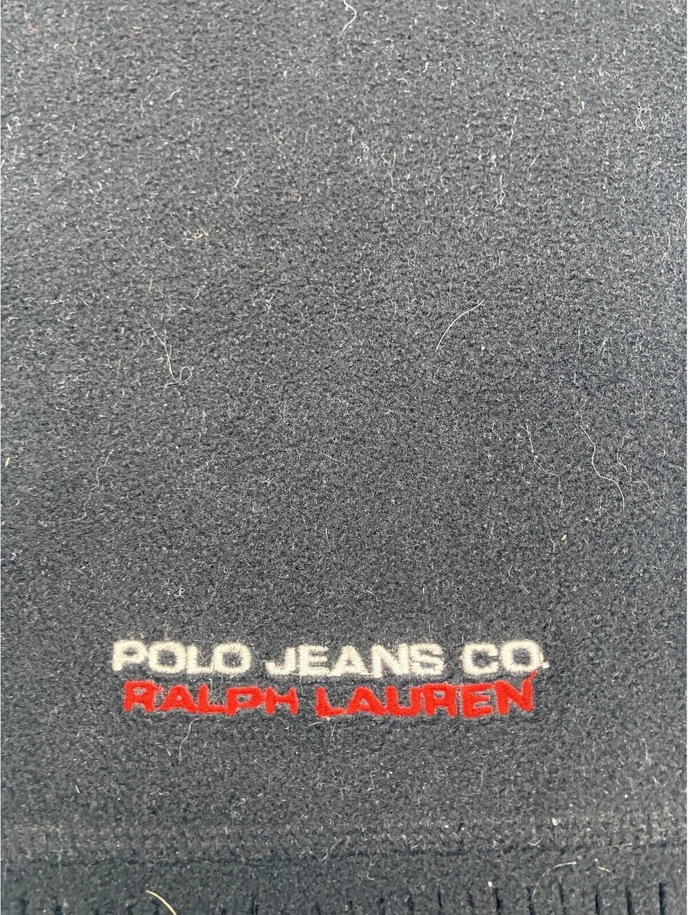 Polo Jeans Co. Ralph Lauren Scarf Mens One Size Black Fleece Fringe Neck Warmer